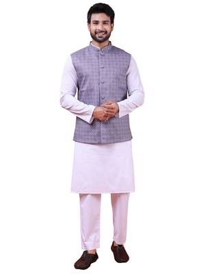 W&g cotton blend men nehru jacket multicolour 1