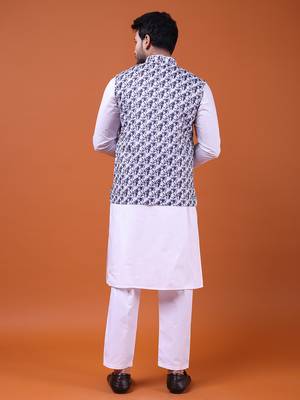 W&g cotton blend men nehru jacket multicolour 5