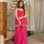 rani pink color heavy bandhej print with fancy lace and hanging latkan work kediya palazzo set