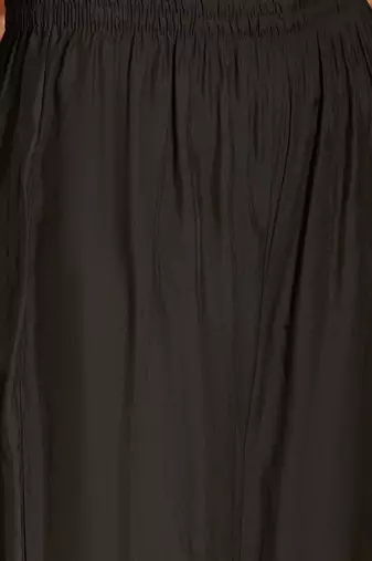 Black cotton embroidered kurta set.