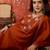 Rust cotton embroidered kurta set