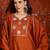 Rust cotton embroidered kurta set