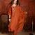 Rust cotton embroidered kurta set