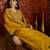 Mustard cotton embroidered kurta set