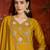 Mustard cotton embroidered kurta set