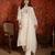 Cream cotton embroidered kurta set