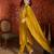 Mustard cotton embroidered kurta set