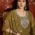 Olive shimmer zari embroidered kurta set