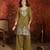 Olive shimmer zari embroidered kurta set