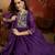 Purple cotton embroidered kurta set.