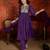 Purple cotton embroidered kurta set.