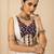 White Heritage Print Garba Lehenga Set with Mirror Work Blouse