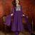 Purple cotton embroidered kurta set.