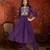 Purple cotton embroidered kurta set.