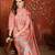 Peach cotton embroidered kurta set