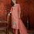 Peach cotton embroidered kurta set
