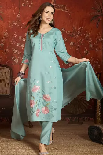 Rama cotton embroidered kurta set.
