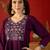 Wine cotton embroidered kurta set