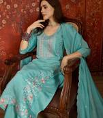 Rama cotton embroidered kurta set.