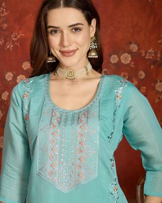 Rama cotton embroidered kurta set. 2