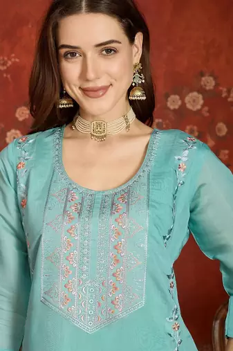Rama cotton embroidered kurta set.