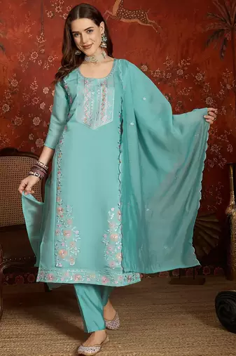 Rama cotton embroidered kurta set.