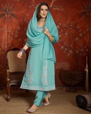 Rama cotton embroidered kurta set. 4