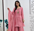 onion pink color embroidery work with hand-stitched beads and latkan work silk blend kurti palazzo set