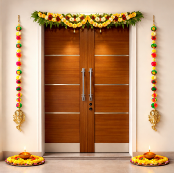 handmade ganesha pom-pom door hanging for festive decor pack of 12 1