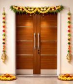 handmade ganesha pom-pom door hanging for festive decor pack of 12