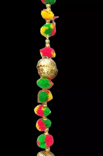 handmade ganesha pom-pom door hanging for festive decor pack of 12