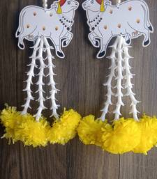 handmade mdf cow wall hanging for home decor pack of 2