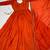 Women's rust orange floral embroidered silk anarkali suit set with dupatta