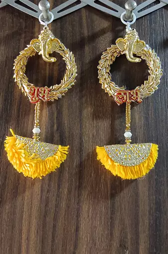 shubh labh woolen latkan hanging for festive decor pack of 2