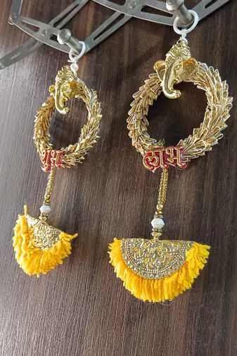 shubh labh woolen latkan hanging for festive decor pack of 2