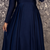 Navy blue colour  solid anarkali suit set with contrast kalamkari floral printed dupatta
