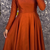 Orange colour solid anarkali suit set with contrast kalamkari floral printed dupatta