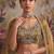 brown embroidered net unstitched lehenga choli with dupatta