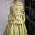 Green embroidered muslin cotton ghagra choli