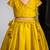 Mustard yellow embroidered muslin silk lehenga set