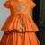 Orange embroidered dola silk kurti ghagra set