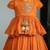 Orange embroidered dola silk kurti ghagra set