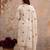 Off-white mul cotton silk BLEND  3pcs Unstitched dress material with red floral embroidery work .