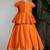 Orange embroidered dola silk kurti ghagra set