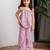Purple embroidered pure chanderi co ord set