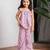 Purple embroidered pure chanderi co ord set