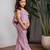 Purple embroidered pure chanderi co ord set