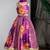 Purple printed pure muslin silk lehenga set