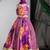 Purple printed pure muslin silk lehenga set