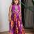 Purple printed pure muslin silk ghagra set